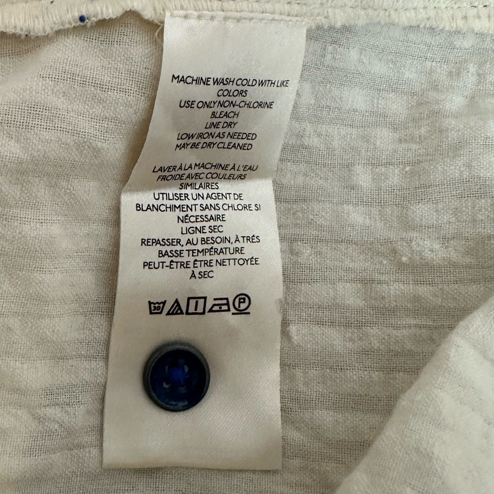 Free People Cream Hoodie with Blue Floral Embroidery - Picture 6 of 8